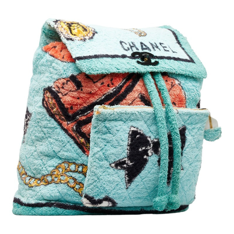 Chanel CC 1994 Terry Cloth Backpack Cotton Backpack in Good condition