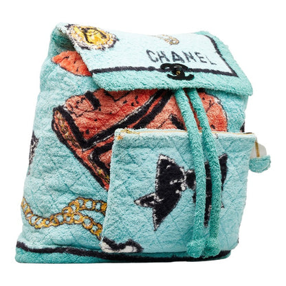 Chanel CC 1994 Terry Cloth Backpack Cotton Backpack in Good condition