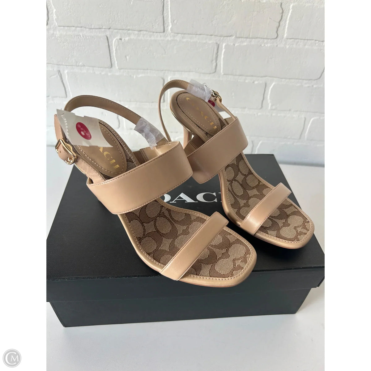 Sandals Designer By Coach In Tan, Size: 8.5