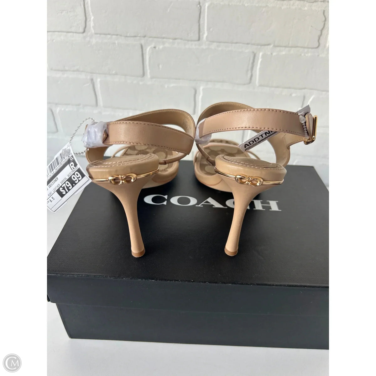Sandals Designer By Coach In Tan, Size: 8.5