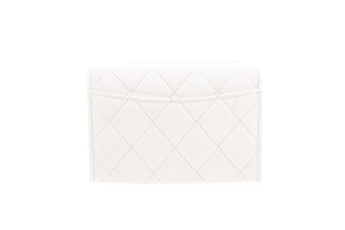 Chanel White Quilted Card Holder NWT