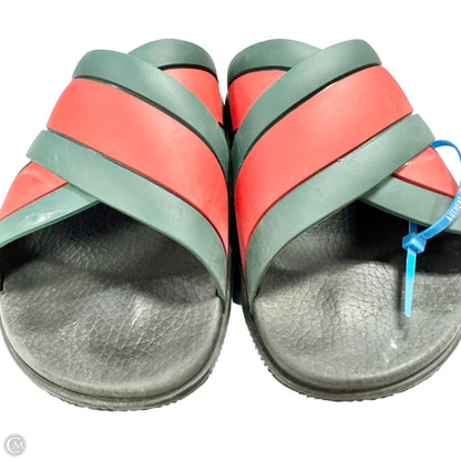 Sandals Luxury Designer By Gucci In Green & Red, Size: 8
