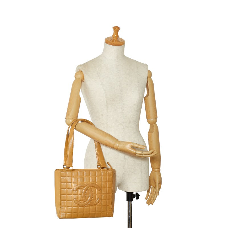 Chanel CC Choco Bar Leather Tote Bag Leather Tote Bag in Good condition