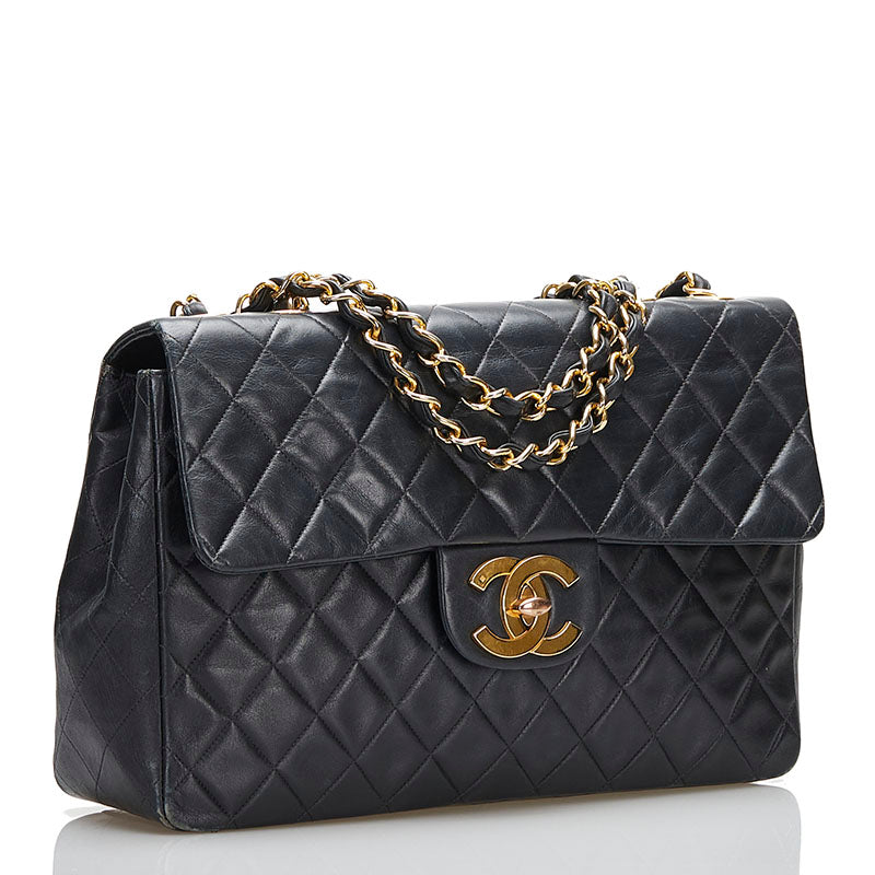 Chanel  Maxi Classic Single Flap Bag Leather Tote Bag in Fair condition