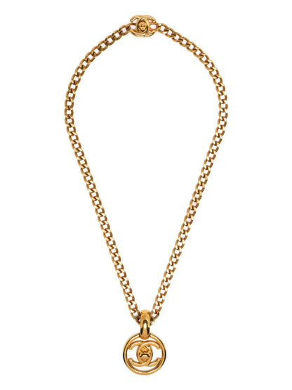 1997 CC Turnlock Pendant Chain Necklace