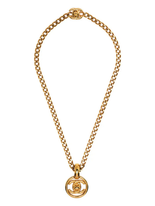 1997 CC Turnlock Pendant Chain Necklace