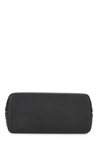 Chanel,  Black Quilted Caviar Medallion Tote, Black
