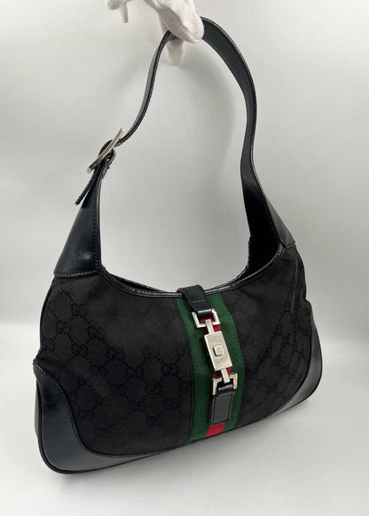 Vintage Gucci Jackie Bag - Black Canvas