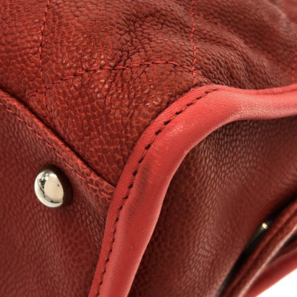 Red Chanel Caviar French Riviera Tote