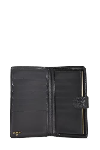 Chanel,  Black Caviar Timeless 'CC' Long Wallet, Black