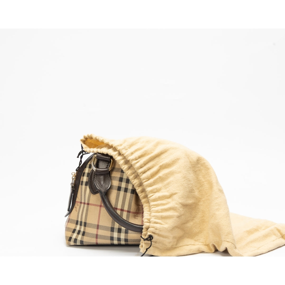 Burberry Haymarket Check Leather Thornley Satchel