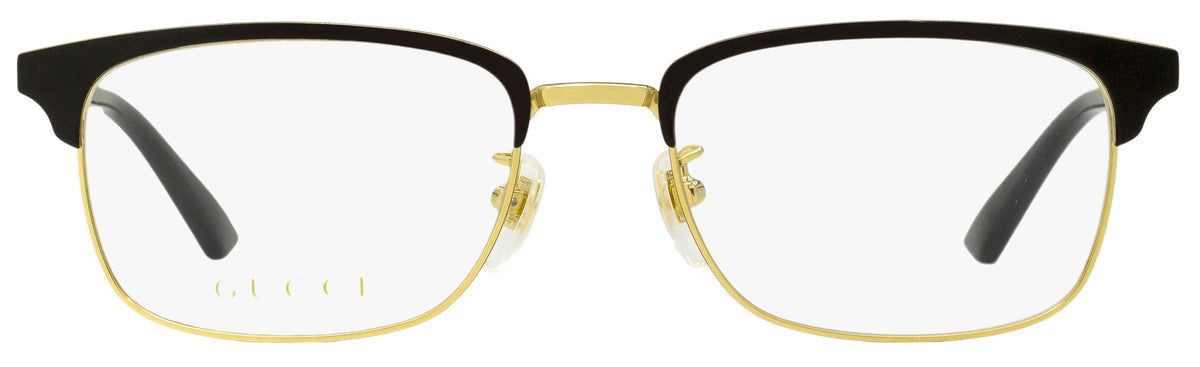 Gucci Men's Rectangular Eyeglasses GG0131O 001 Gold/Black 53mm