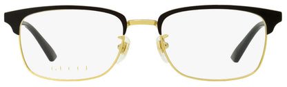 Gucci Men's Rectangular Eyeglasses GG0131O 001 Gold/Black 53mm