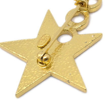 Chanel Star Brooch Pin Black 01P