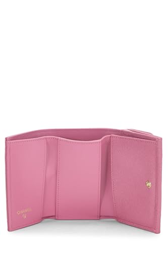 Chanel,  Pink Chevron Caviar Boy Compact Wallet, Pink