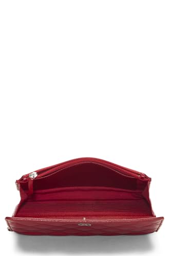Chanel,  Red Caviar Classic Quilted Wallet On Chain (WOC), Red