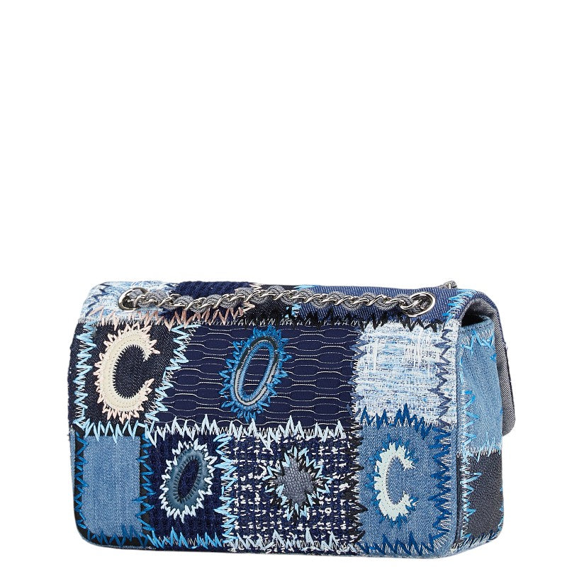 Chanel Coco Mark Patchwork Denim Caviar Skin 2way Shoulder Bag