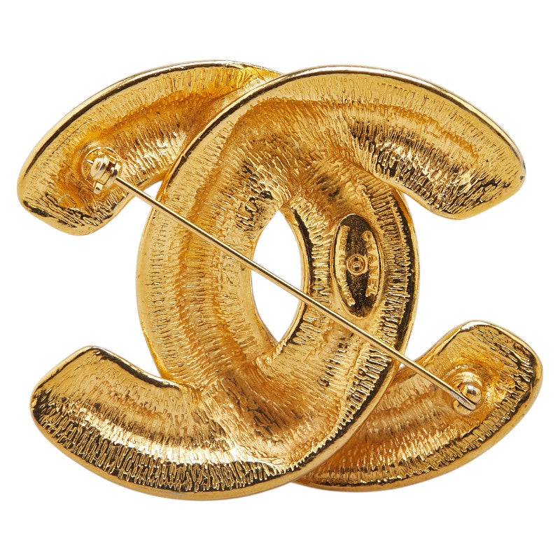 Chanel Gold Plated Coco Mark Matelasse Brooch