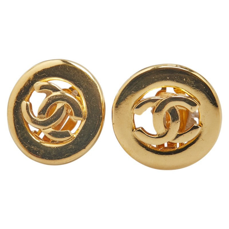 Chanel Coco Mark Round Earrings
