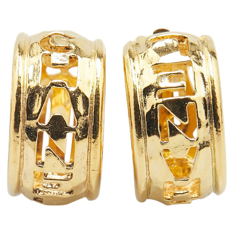 CHANEL Logo Half Hoop Earrings