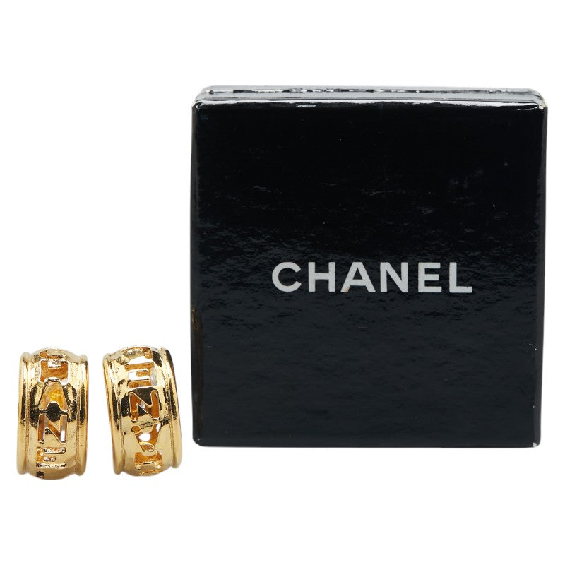 CHANEL Logo Half Hoop Earrings