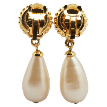 Chanel Clover Motif Teardrop Swing Earrings