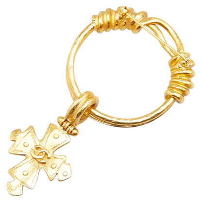 Chanel Gold Plated Coco Mark Cross Brooch 94P
