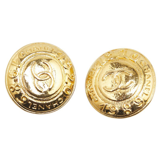 Chanel Coco Mark Round Earrings