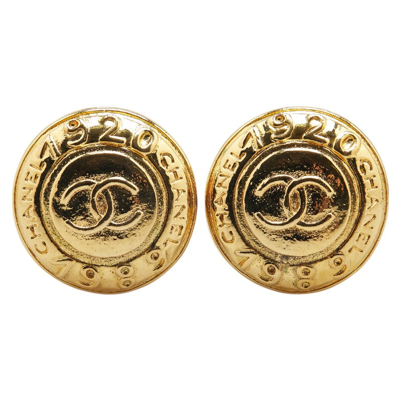 Chanel Coco Mark Round Earrings