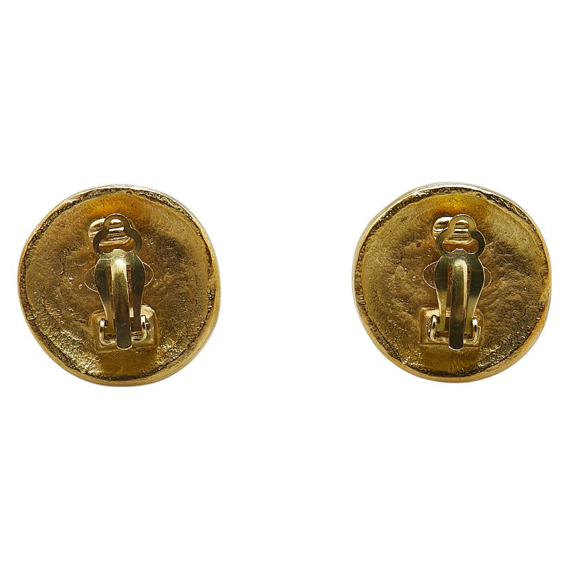 Chanel Gold Plated Coco Mark Round Earrings 95P