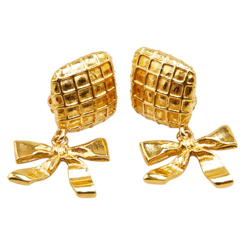 Chanel Rhombus Ribbon Swing Earrings