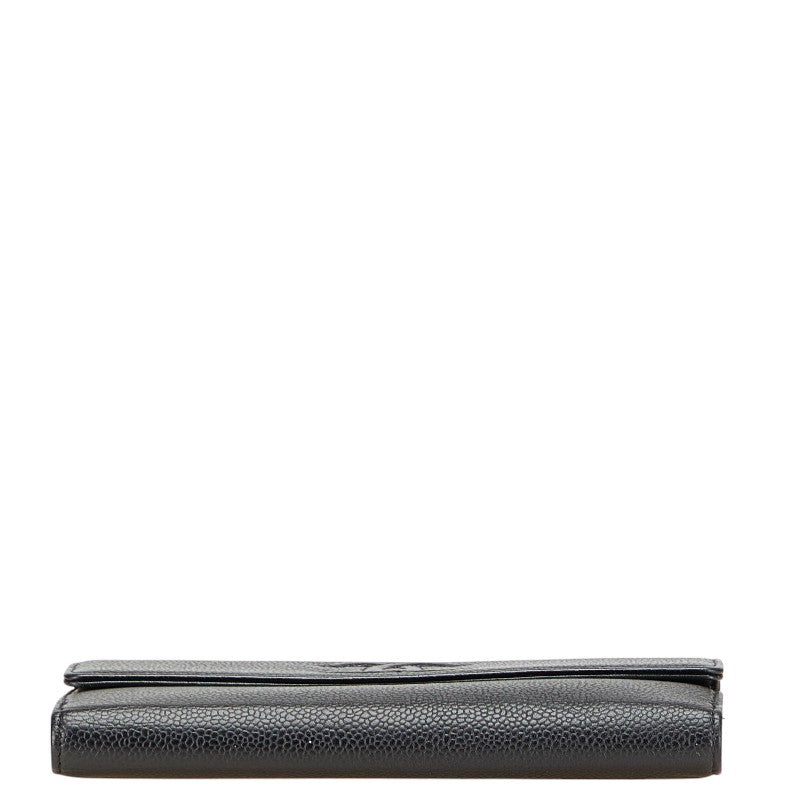 Chanel Coco Mark Caviar Long Wallet