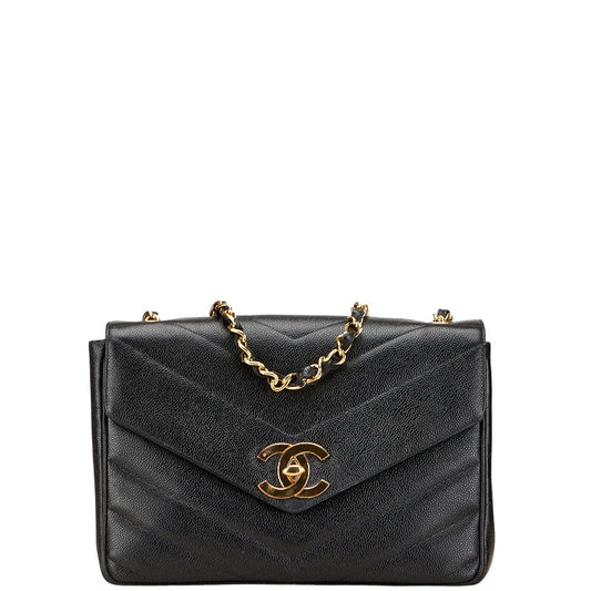 Chanel Chevron Caviar Shoulder Bag