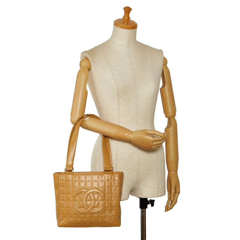 Chanel CC Chocolate Bar Tote  Leather Tote Bag in Fair condition