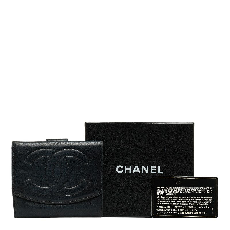 Chanel Decacoco Double Hook Bifold Wallet Leather Short Wallet 4366719 in Good condition