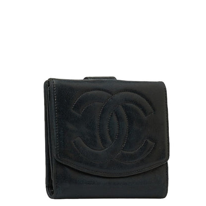 Chanel Decacoco Double Hook Bifold Wallet Leather Short Wallet 4366719 in Good condition