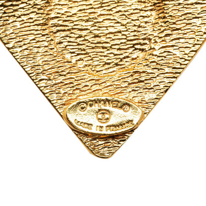 CC Diamond Frame Pendant Necklace - '10s