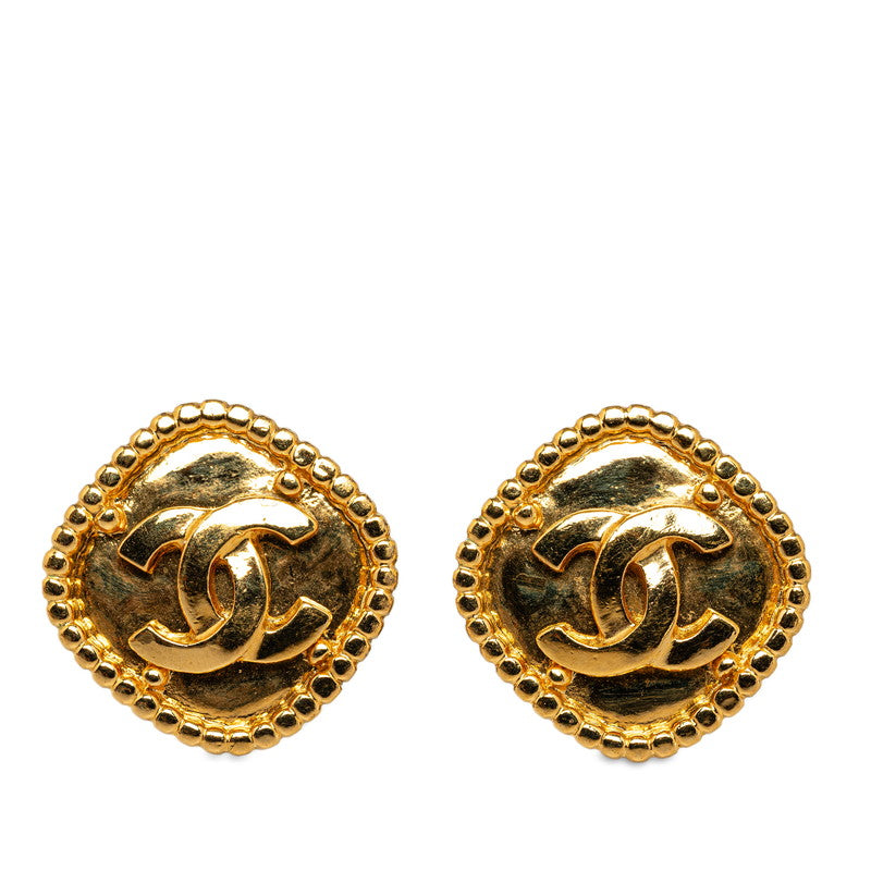 CC Diamond Frame Clip On Earrings - '10s