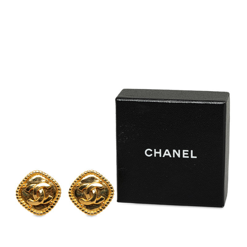 CC Diamond Frame Clip On Earrings - '10s