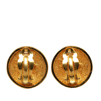 Chanel CC Quilted Clip On Earrings Metal Earrings in Good condition