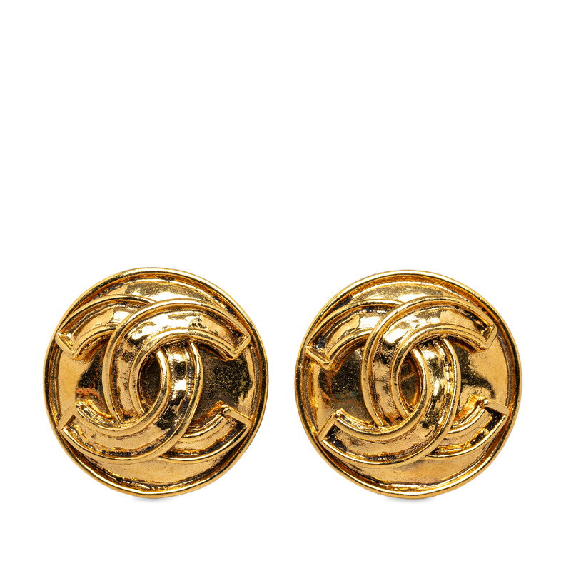 Chanel CC Clip On Earrings Metal Earrings in Good condition