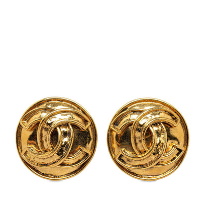 Chanel CC Clip On Earrings Metal Earrings in Good condition