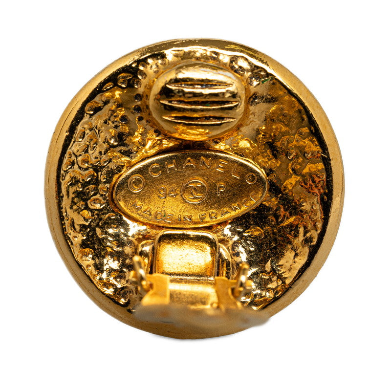 Chanel Vintage Coco Mark Earrings Gold