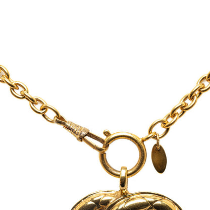 Chanel Quilted CC Logo Pendant Necklace Metal Necklace in Good condition