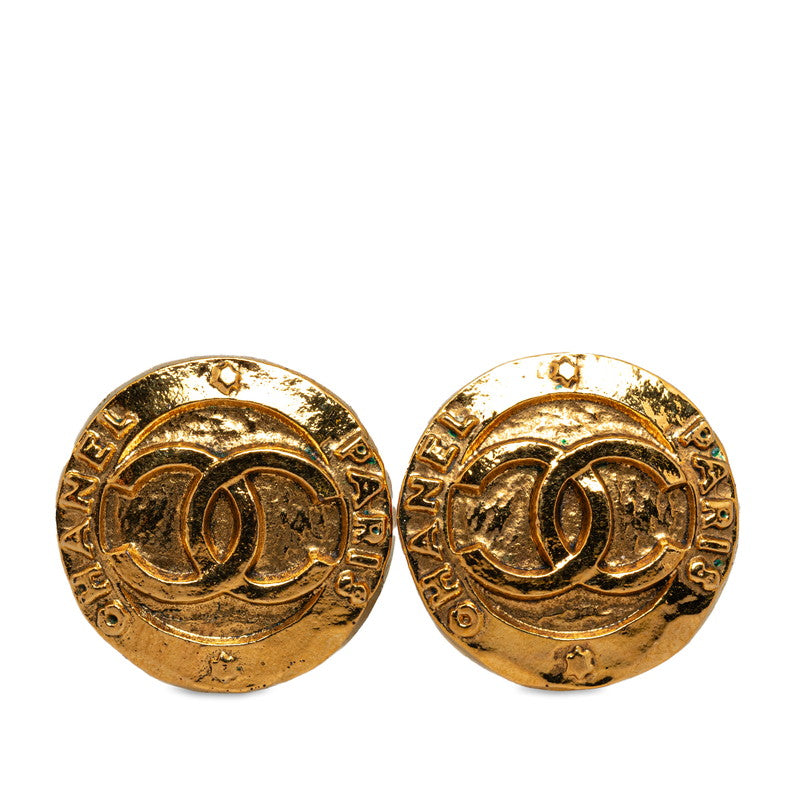 Chanel CC Clip On Earrings Metal Earrings in Good condition