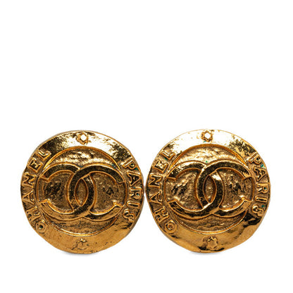 Chanel CC Clip On Earrings Metal Earrings in Good condition