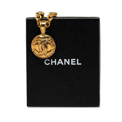 Chanel CC Medallion Pendant Necklace Metal Necklace in Good condition