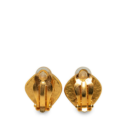 CC Diamond Frame Clip On Earrings - '10s