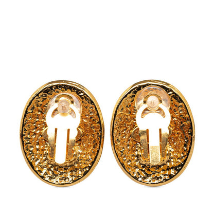 CC Oval Clip On Earrings - '10s