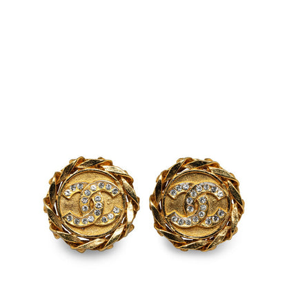 Chanel CC Clip On Earrings Metal Earrings in Good condition